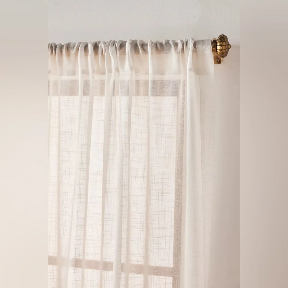 Anthropologie Leena Sheer Curtain 50 x 96 Set of 2 NWT